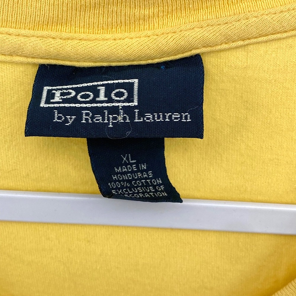Polo Ralph Lauren T Shirt Mens Bright Yellow Short Sleeve 100% Cotton Size XL - Picture 3 of 4